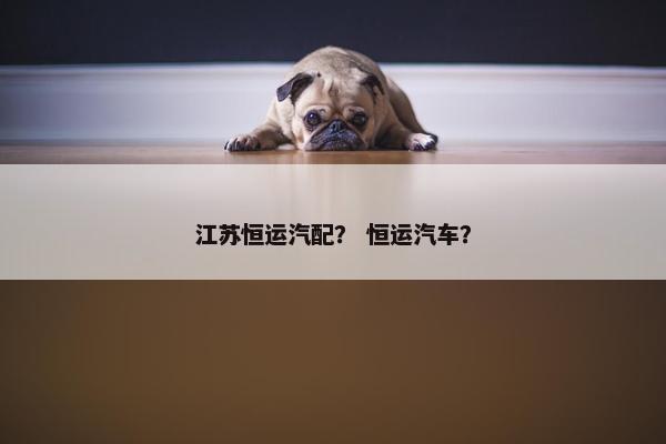 江苏恒运汽配？ 恒运汽车？