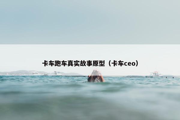卡车跑车真实故事原型（卡车ceo）