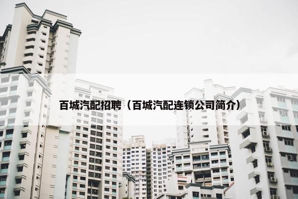 百城汽配招聘（百城汽配连锁公司简介）