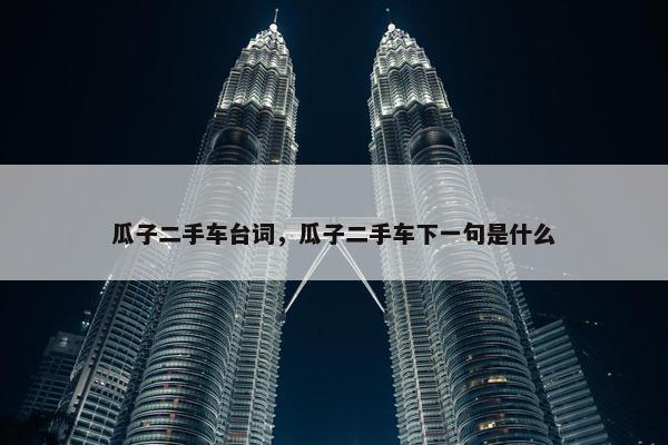 瓜子二手车台词，瓜子二手车下一句是什么