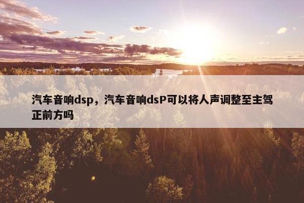 汽车音响dsp，汽车音响dsP可以将人声调整至主驾正前方吗