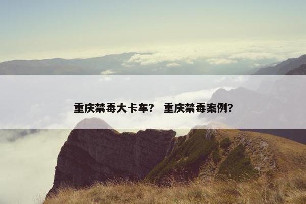 重庆禁毒大卡车？ 重庆禁毒案例？