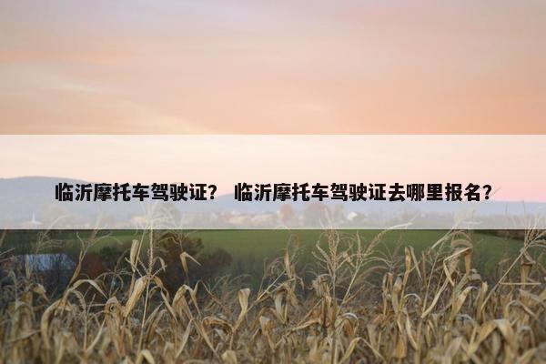 临沂摩托车驾驶证？ 临沂摩托车驾驶证去哪里报名？