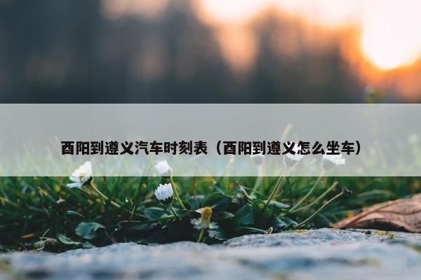 酉阳到遵义汽车时刻表（酉阳到遵义怎么坐车）
