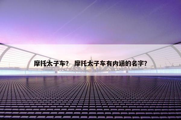 摩托太子车？ 摩托太子车有内涵的名字？