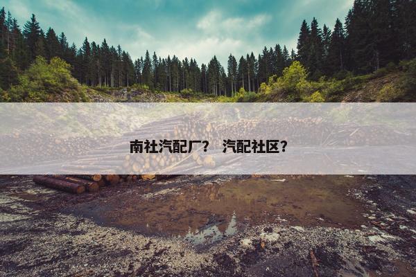 南社汽配厂？ 汽配社区？