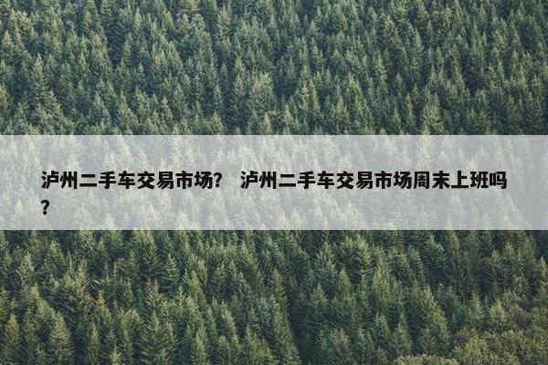 泸州二手车交易市场？ 泸州二手车交易市场周末上班吗？