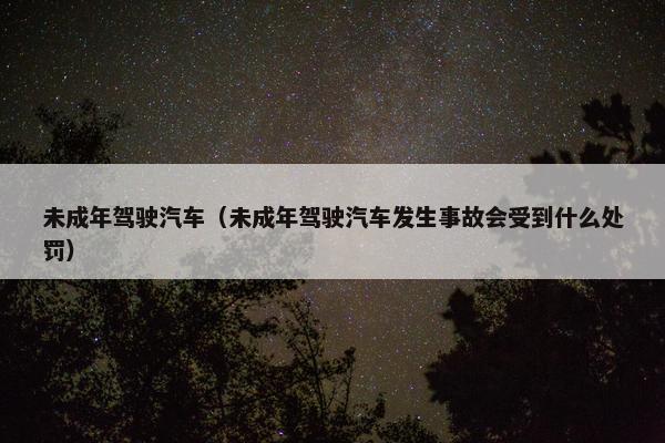未成年驾驶汽车（未成年驾驶汽车发生事故会受到什么处罚）