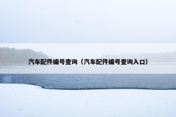 汽车配件编号查询（汽车配件编号查询入口）